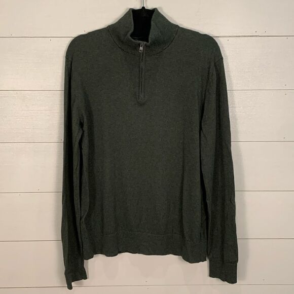 Banana Republic dark green cotton cashmere blend lightweight sweater size medium - Picture 1 of 8